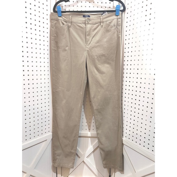 Chaps Pants - Chaps Women Stretch Khaki Straight Leg Pants‎ Size 10